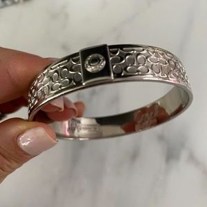 Stunning Coach Logo Silver Bangle